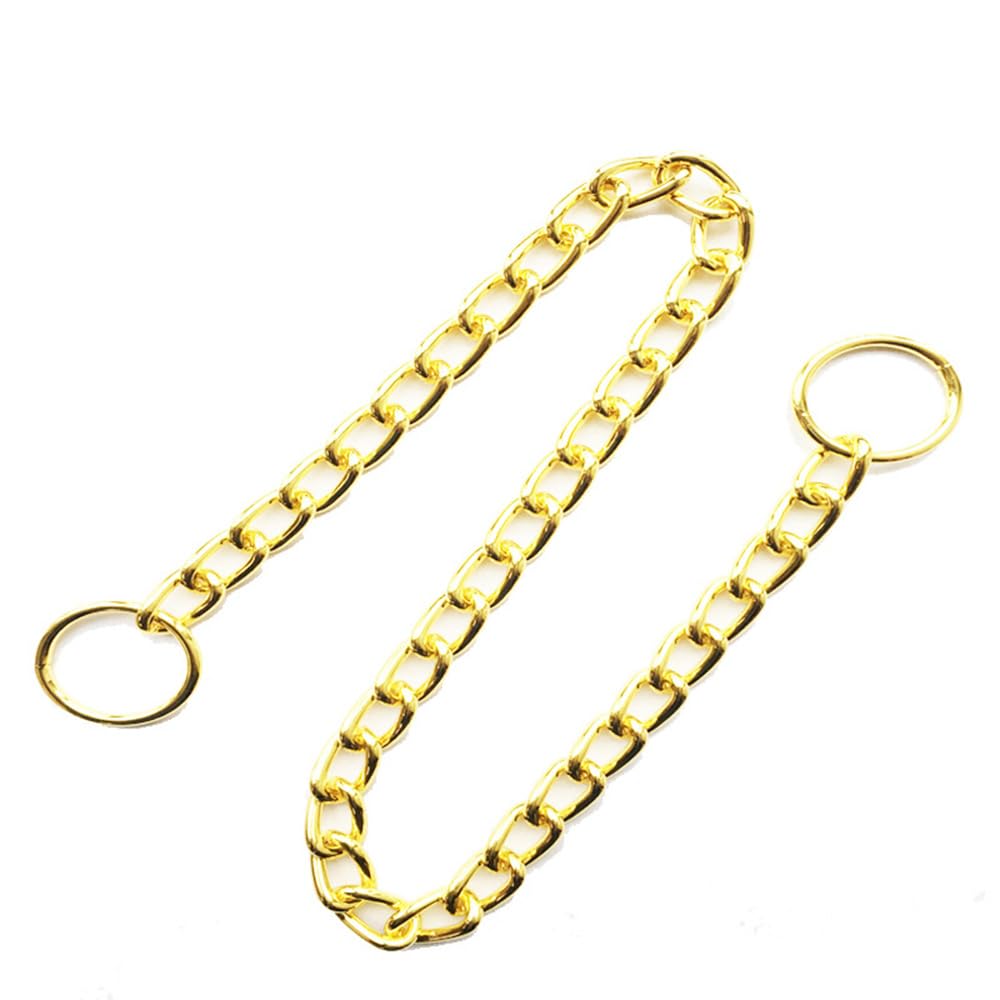 Gold Chain Dog Choke Collars For Large Dogs,Heavy Duty Training Choker Collar For Dogs Metal Slip P Link Martingale Collars Pupp