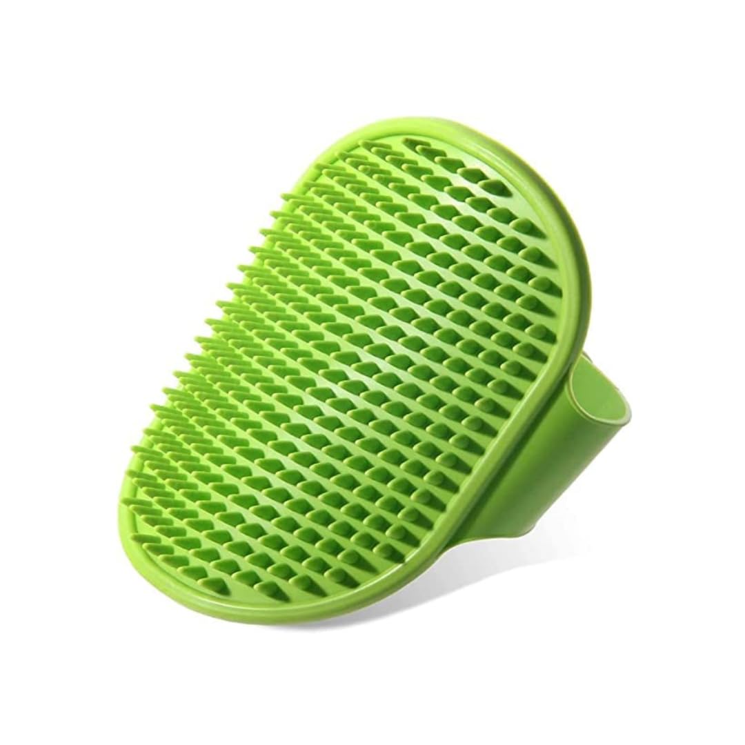 HlD Pet Massage Rubber Bath Glove For Dogs, Cats, Rabbit, & Hamster | Grooming Shampoo Washing Soothing Bristles Hand Brush Com