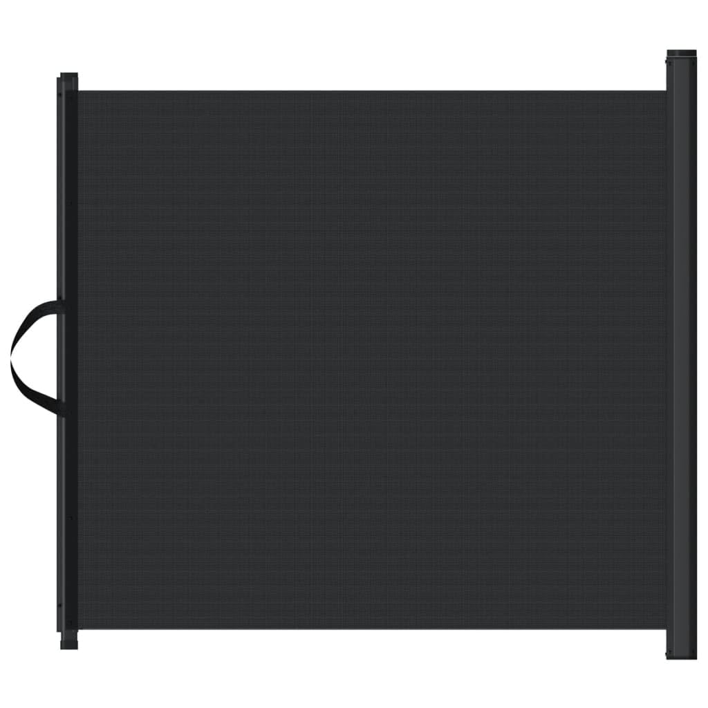 vidaXL Retractable Pet Gate Dog Barrier Fence - Black - Kitchen/Bedroom/Stair - 40.4" H x 49.2" W - Polyester, Powder-Coated Iron