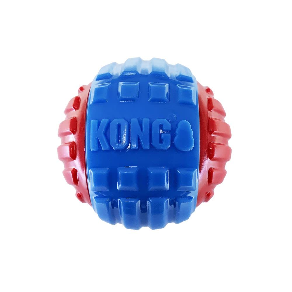 Kong Corestrength Rattlez Ball Dog Toy Blue/Red, Large