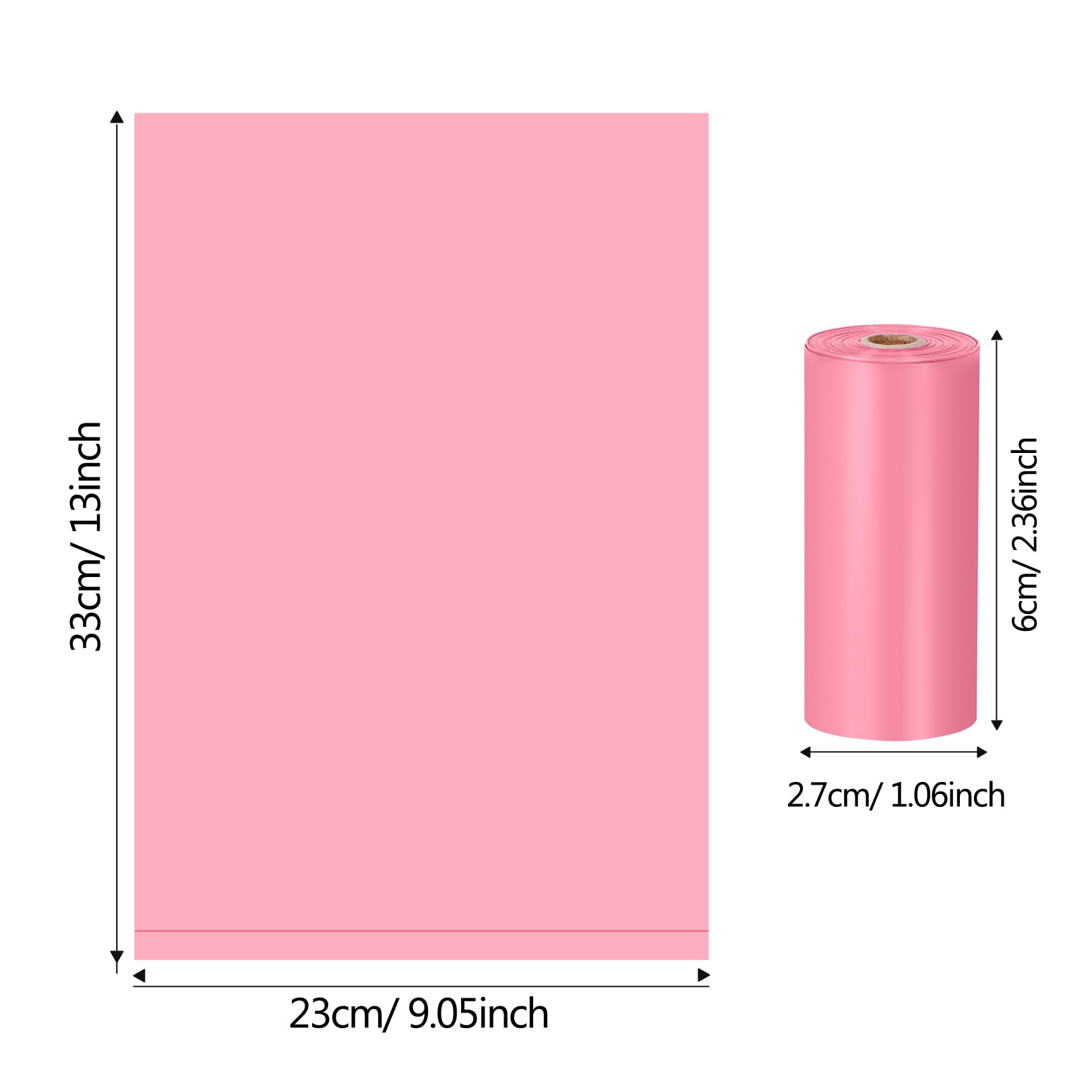 Lifegogo 1140 Counts 57 Rolls Unscented Doggy Poop Bags, Leak-Proof, Easy Tear-Off, Pink (13 x 9 Inches)