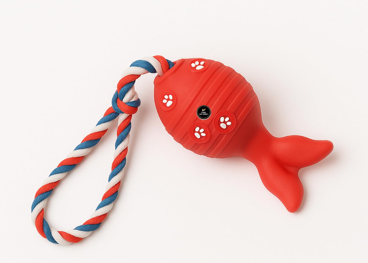 Psk Pet Mart ClownfishShaped Dog Teething Toy | Squeaky Chew Toy For Small, Medium & Large Dogs | Puppy Toothbrush & Interactiv