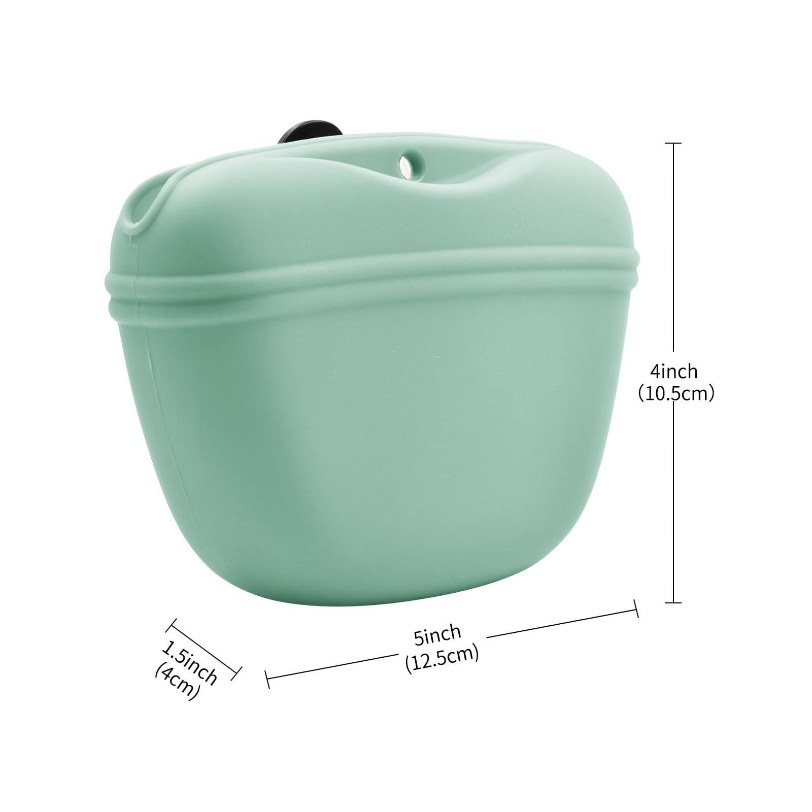 AUDWUD Silicone Dog Treat Pouch,with Dog Training Clicker,Clip on Portable Training Container,Convenient Magnetic Buckle Closing
