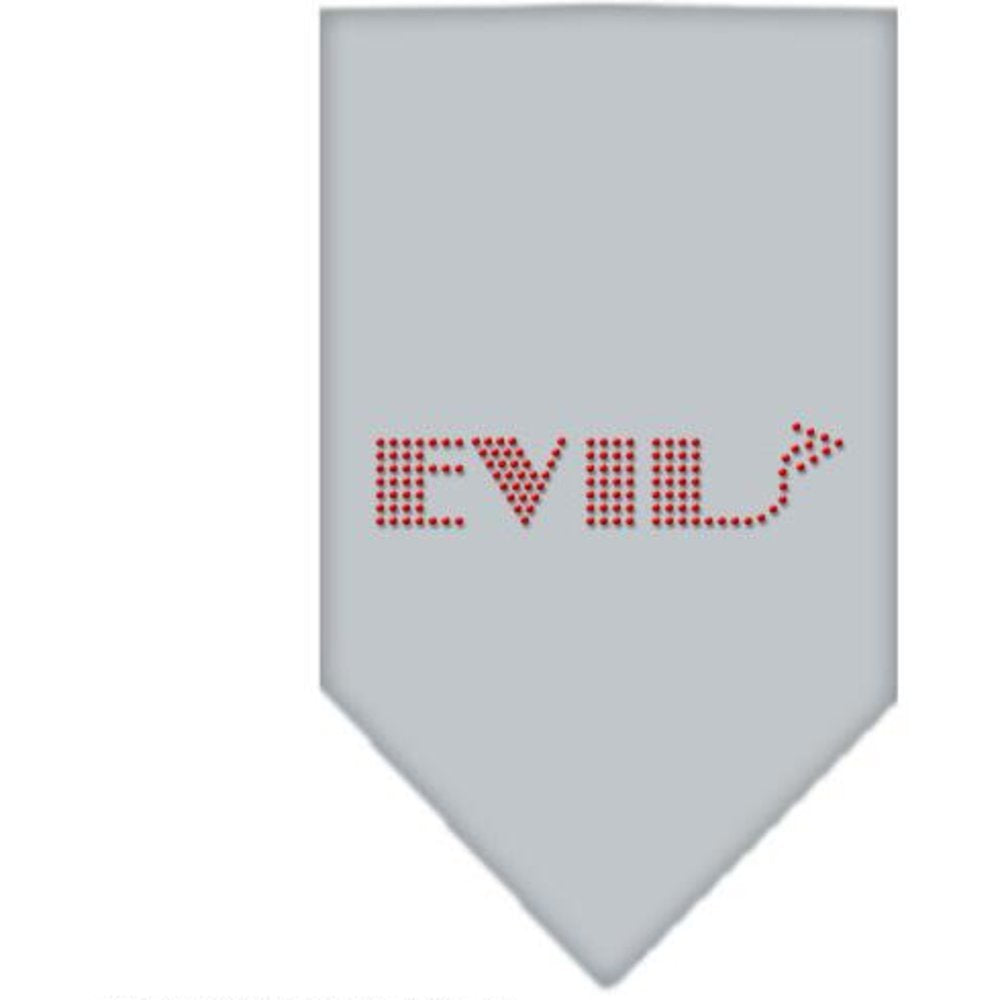 Mirage Pet Products Evil Rhinestone Bandana, Large, Grey
