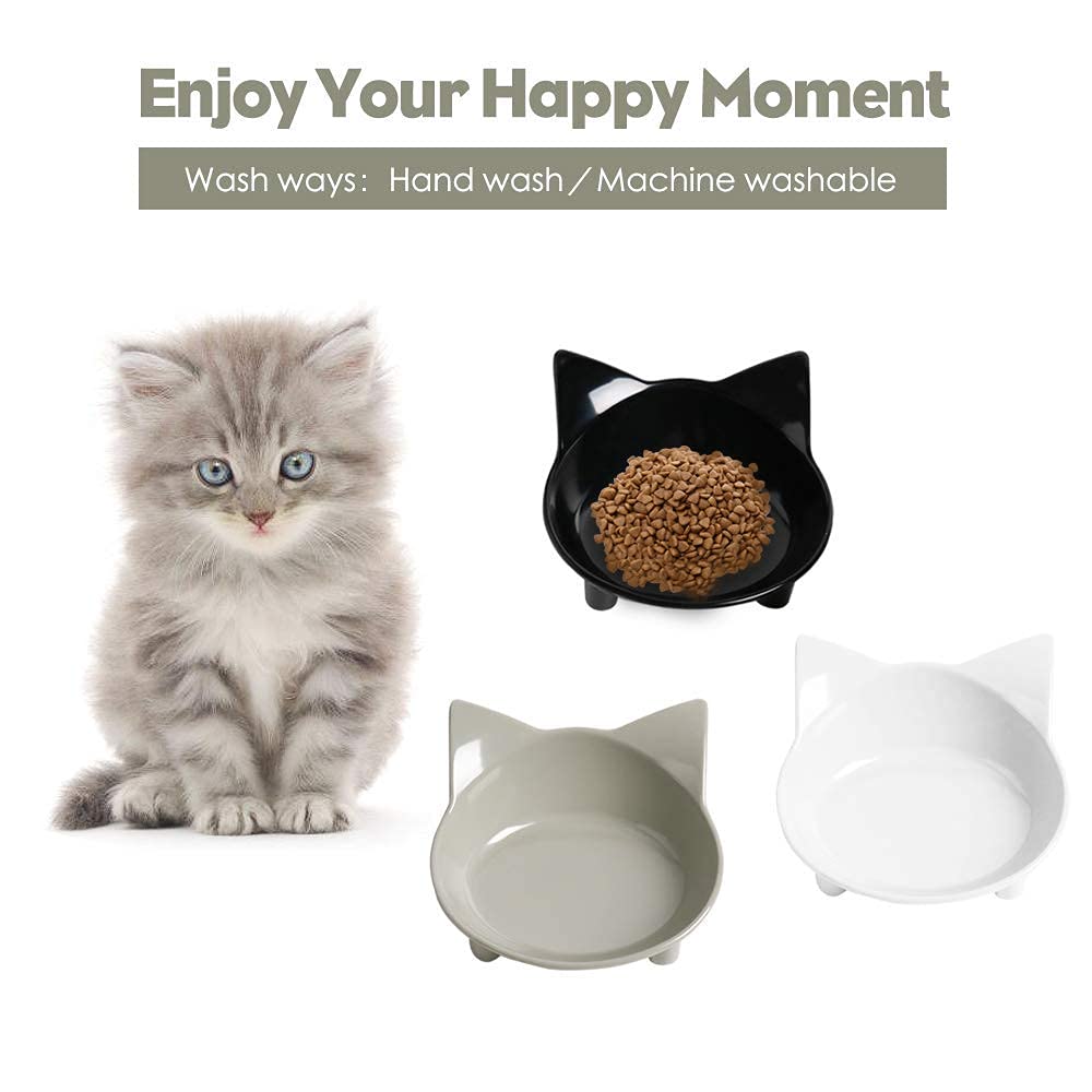 Cat Bowl Cat Food Bowls Non Slip dog Dish Pet Food Bowls Shallow Cat Water Bowl Cat Feeding Wide Bowls to Stress Relief of Whisk