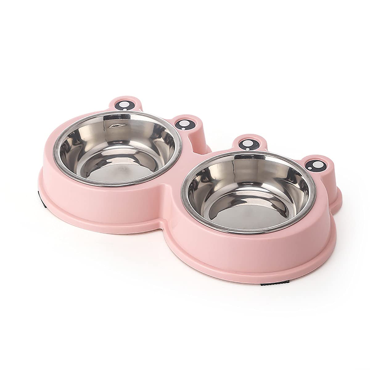 Youstylo Double Bowls For Cat Rabbit Puppies Premium Stainless Steel Pet Feeding Bowls With NoSlip Grip, Pet Food & Water Feede