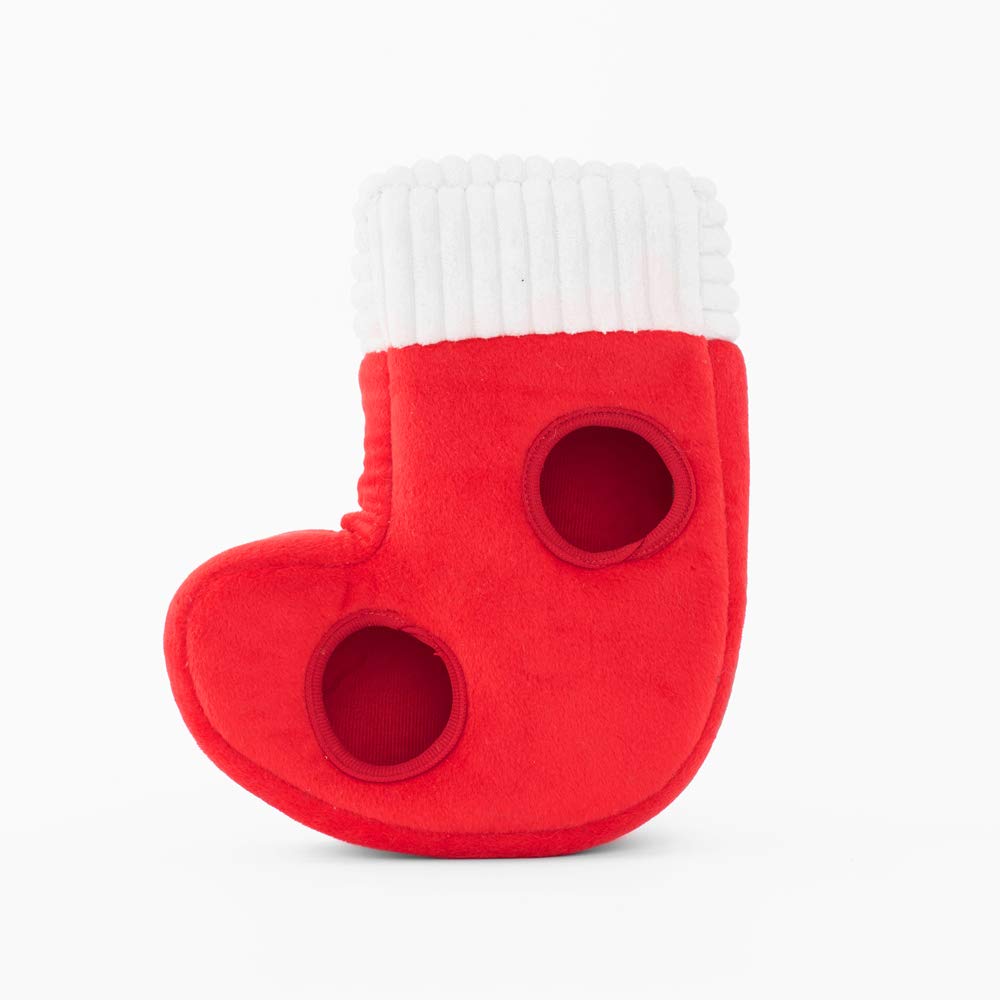 Zippypaws Christmas Dog Toy, Stocking Burrow - Plush Interactive Squeaky Toys For Small & Medium Puppies, Stocking Stuffer Gifts For Pets