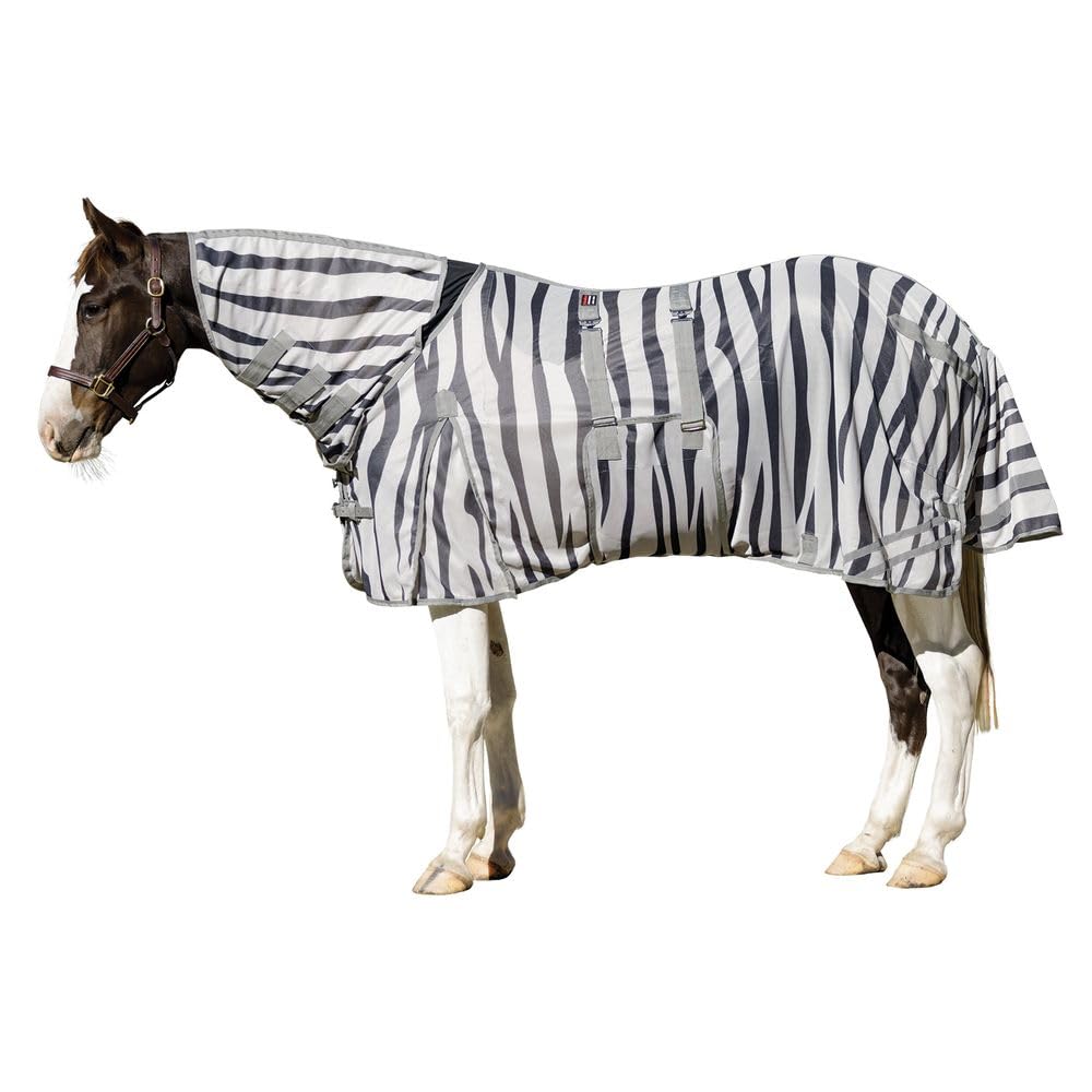 Schneiders Soft Interlock Mesh II Zebra Horse Fly Sheets | Striking Zebra Pattern for Fly Deterrence & Superior UV Protection | 