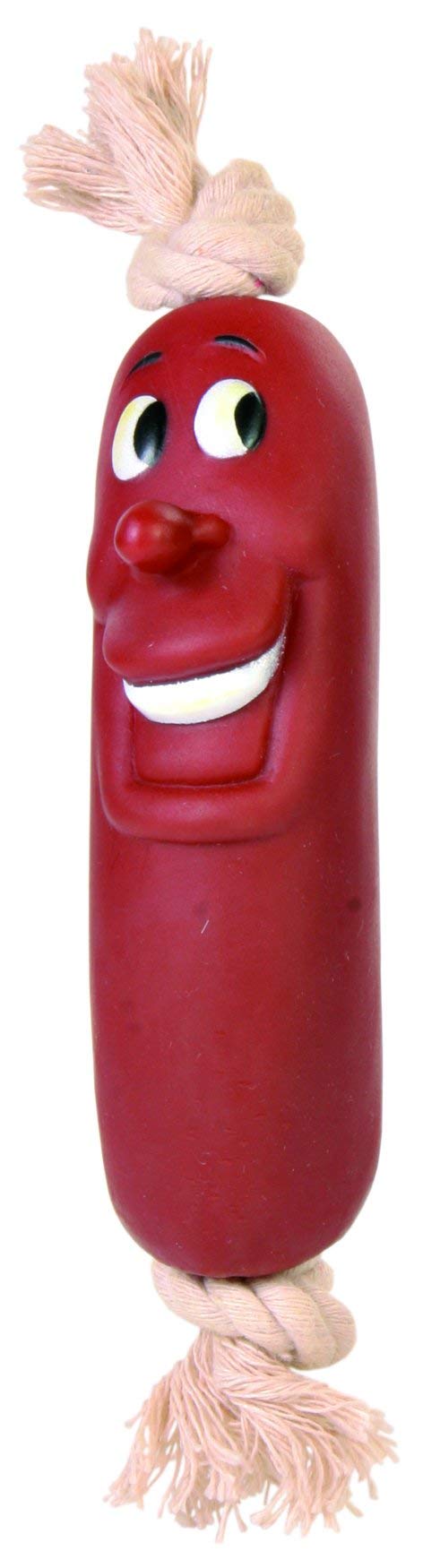 Trixie Sausages On A Rope, Vinyl, Soundless, Toys For Dog (Red, 11 Cm)  Pack Of 2