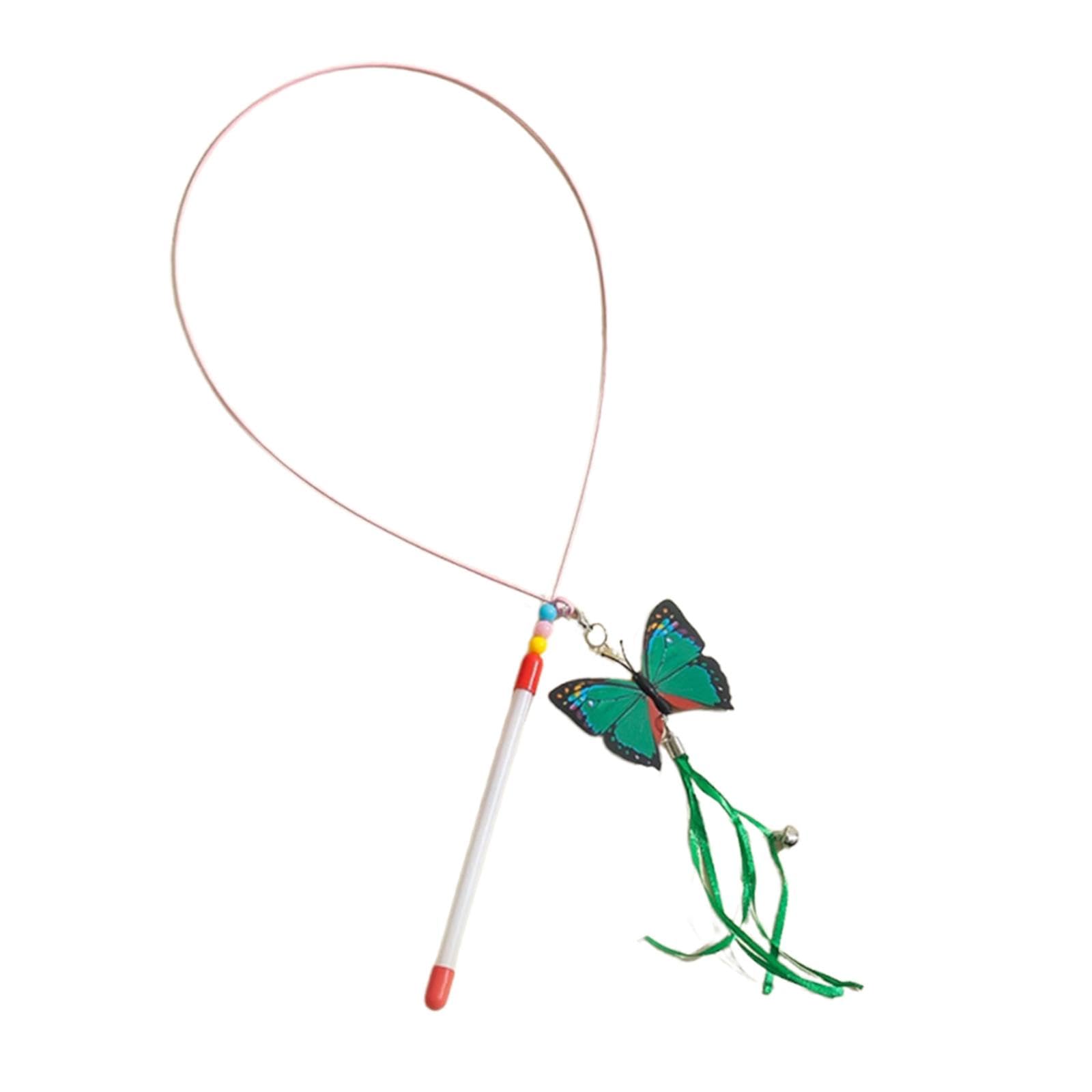 Calandis Cat Teaser Toy Interactive Kitten Butterfly Toy For Playing Outdoor Exercise Green Butterfly | Toys | Cat Supplies | Pe