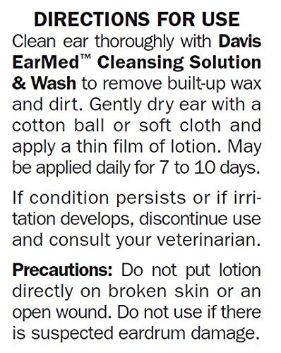 Davis EML02 EarMed Mite Lotion for Pets, 2 oz - Effective Mite Treatment for Dogs and Cats