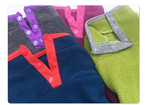 Imdoubledou Dog Fleece Vest - Small, Solid Pink Pur, Leash Hole, Durable, Winter, Fleece, Unisex, Large