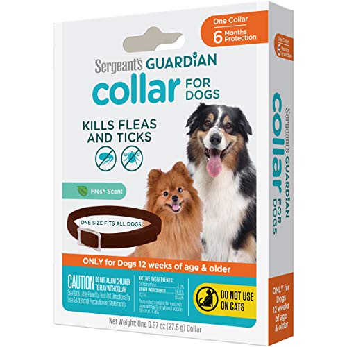 SERGEANT'S Guardian Flea & Tick Collar for Dogs, All Life Stages, Model 00126, 1 Count