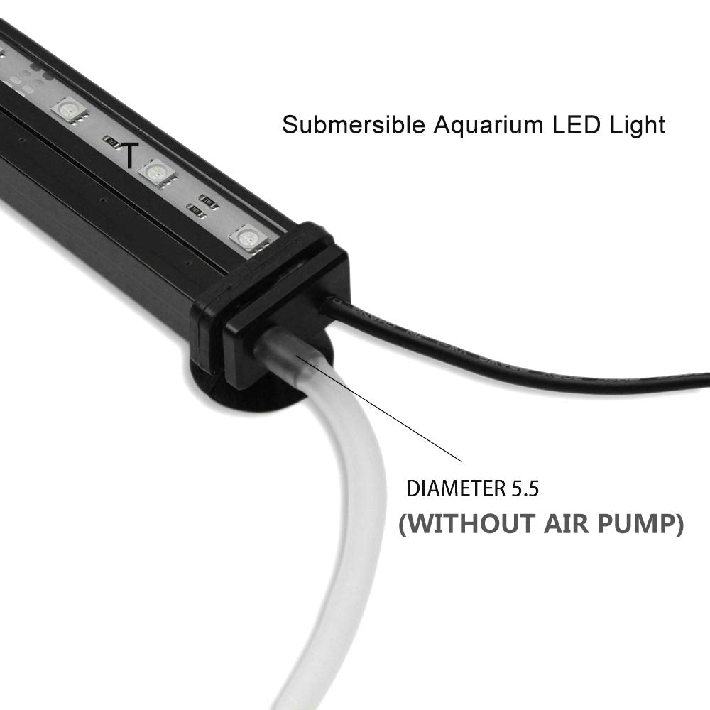 Szminiled Submersible Aquarium Light, Fish Tank Light With Air Bubble Hole, Rgb Color Changing Brightness Adjustable Ip68 Waterproof Remote Control Led Light For Aquarium Fish Tank 35 Inch