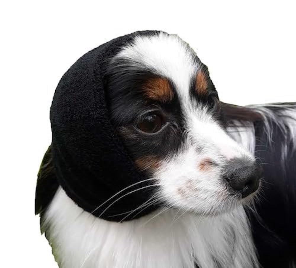Happy Hoodie The Original Dog & Cat Calming Band, Anxiety Relief/Noise Protection-Grooming-Thunder-Fireworks (Small, Black)