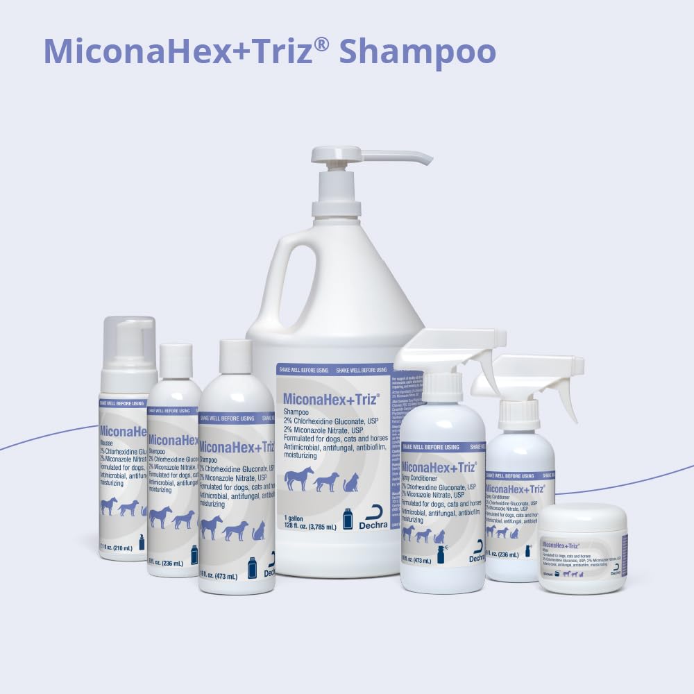 Miconahex+Triz Shampoo For Dogs, Cats And Horses, 8 Oz
