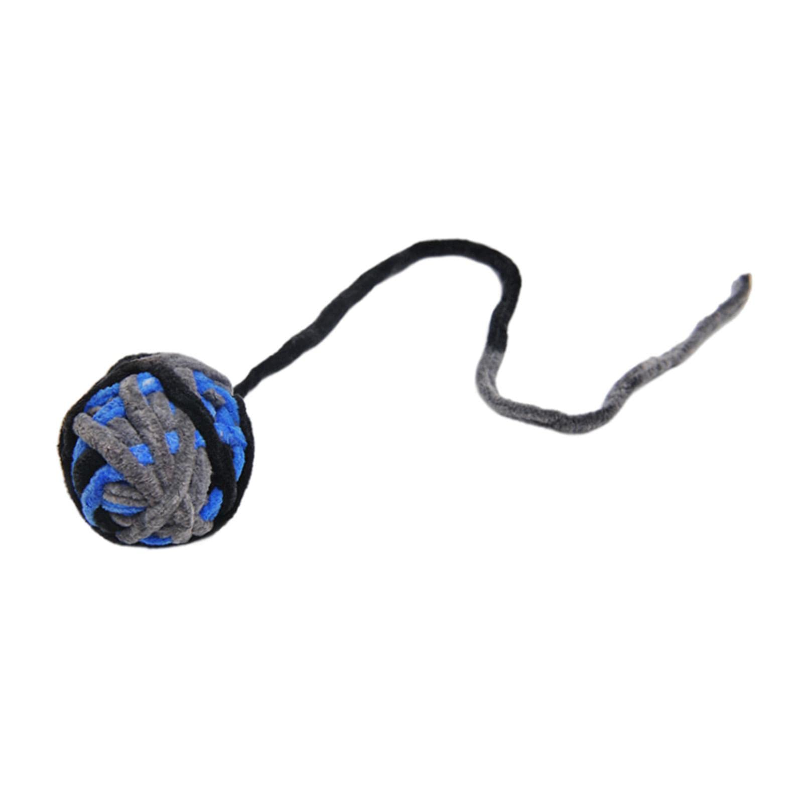 Ecomistiq Cat Ball Toy Pompom Balls Soft Dog Toys Squeaky For Indoor Cats Kitty Kitten Blue| Toys| Supplies |Pet