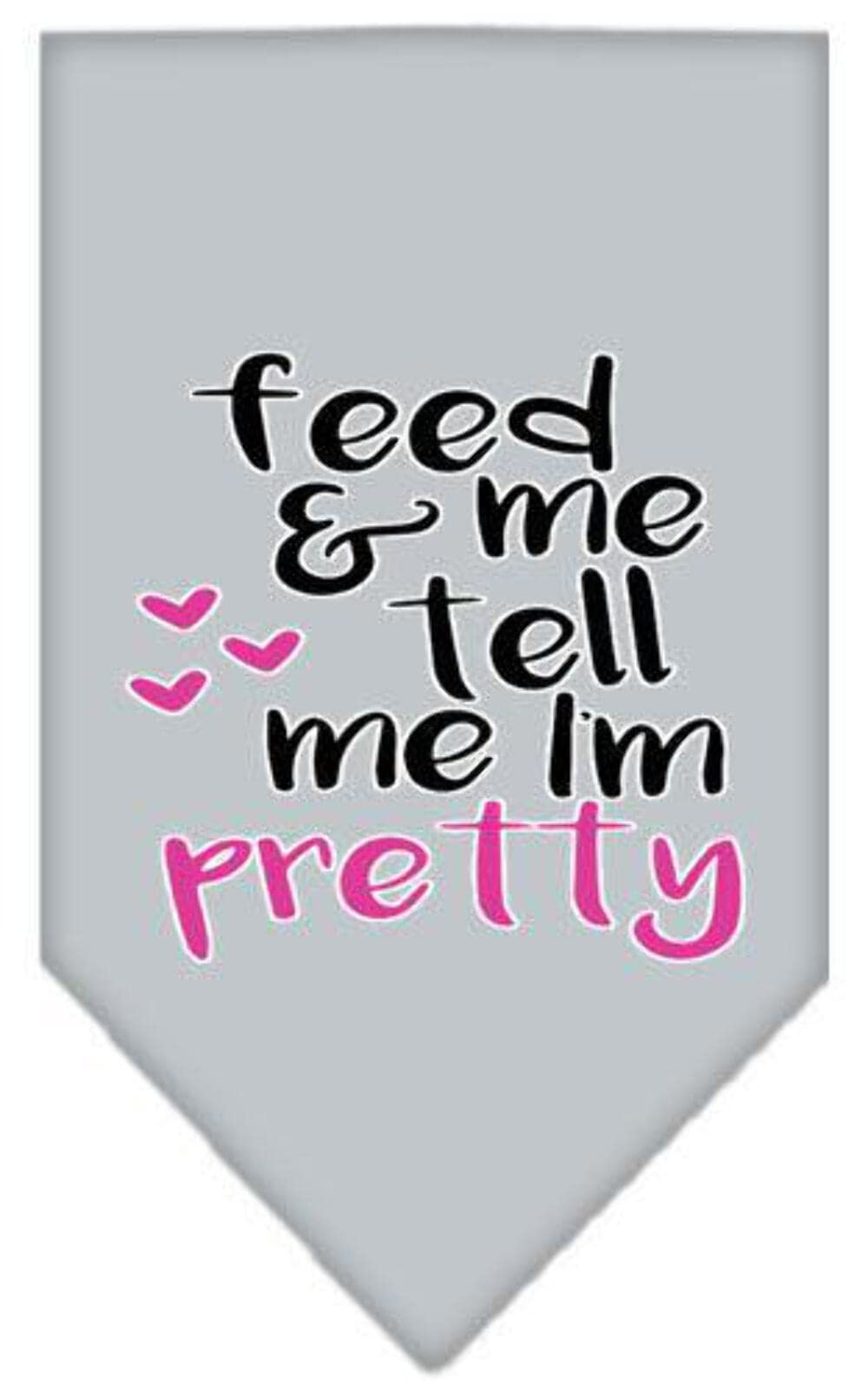 Pet and Dog Bandana Screen Printed, "Feed Me & Tell Me I'm Pretty" Lime Green Large
