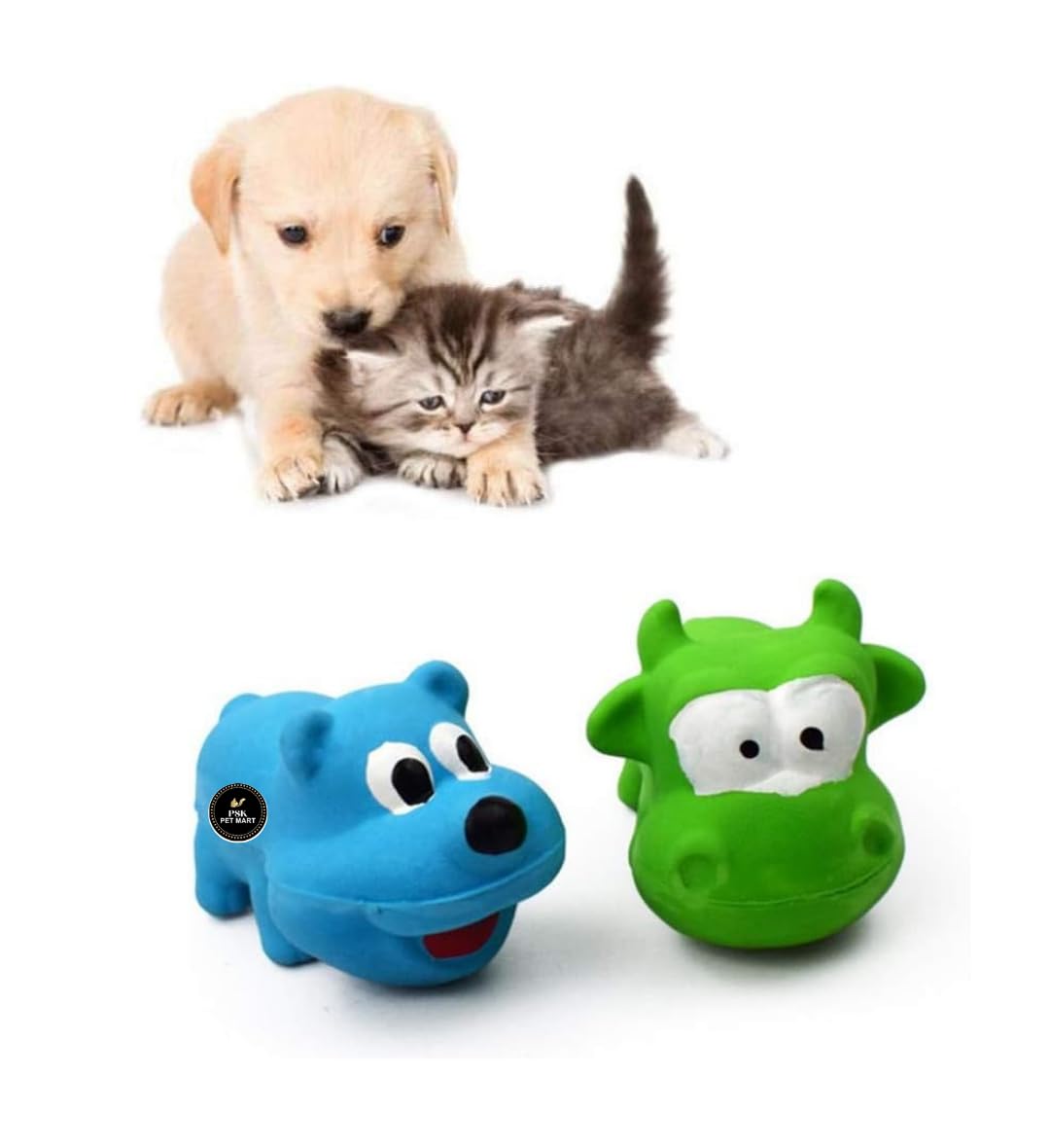 Psk Pet Mart Rubber Dogs Shaped Indestructible Dog Toys For Boredom Puppy Chew Toys Teething Toys For Small Medium Large Dogs (M