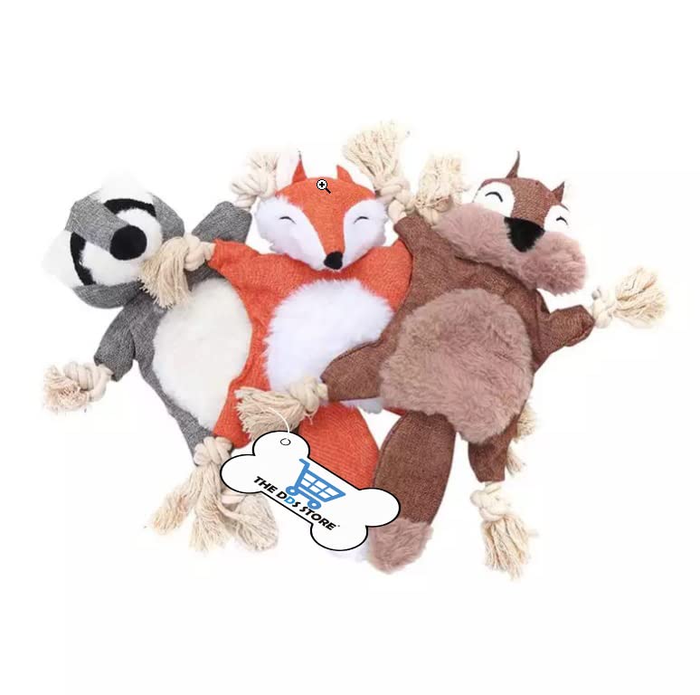 The Dds Store Crinkle Dog Toy No Stuffing, Dog Squeaky Toys Puppy Flat Stuffingless Animals Dog Plush Chew Toys With Tug Rope Kn