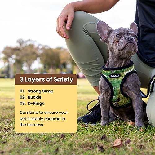 Bark Appeal Step-In Dog Harness, Mesh Step In Dog Vest Harness For Small & Medium Dogs, Non-Choking With Adjustable Heavy-Duty Buckle For Safe, Secure Fit - (Xs, Pink Camouflage)