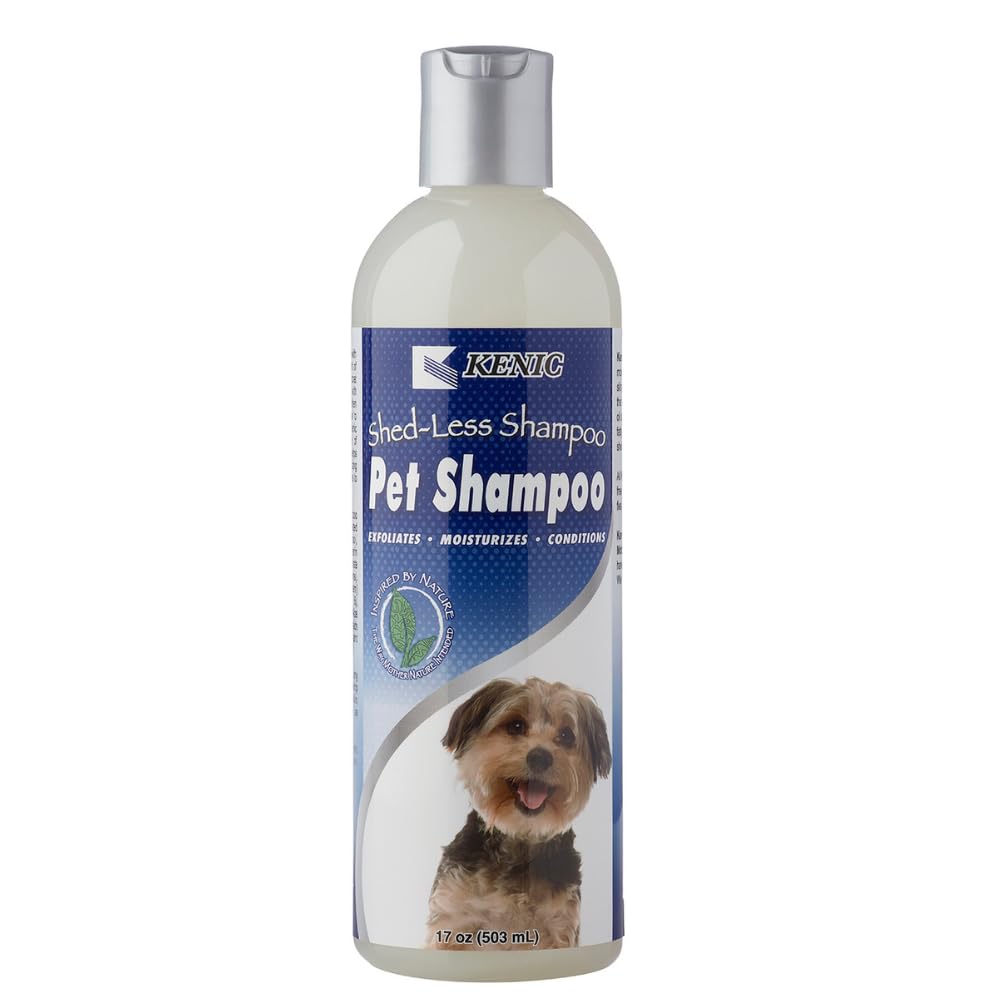 Kenic De-Shedding Dog Shampoo - Reduces Shedding with Omega-3, Omega-6, Vitamin E & B5, Gentle Conditioning Coat-Care Formula, M