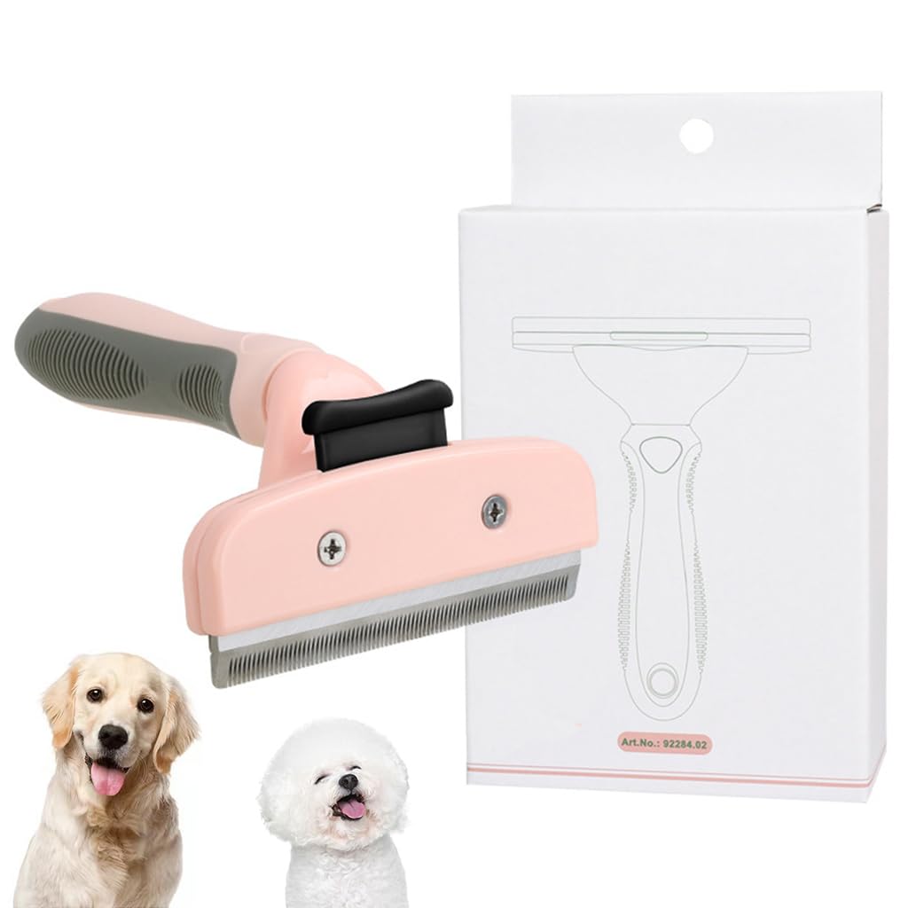 Qpets Dog Grooming Brush Slicker Brush Dog Hair Brush Dog Comb Cat Hair Brush Self Cleaning Slicker Brush Remove Mat Shedding An