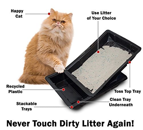 Kitty Lounge Disposable Litter Tray, Black, 100-Pack- Argee Rg606/100
