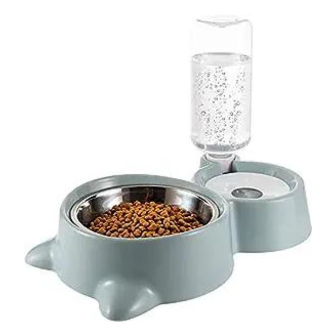 Credly Double Dog Cat Bowls Water And Food Bowl Set With Detachable Stainless Steel Bowl Automatic Water Dispenser Bottle Automa