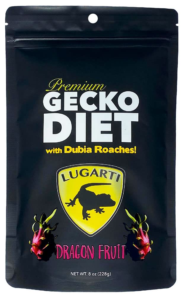 Lugarti Premium Gecko Diet - Dragon Fruit Flavor - 8 oz - Ideal Nutrition for Reptiles
