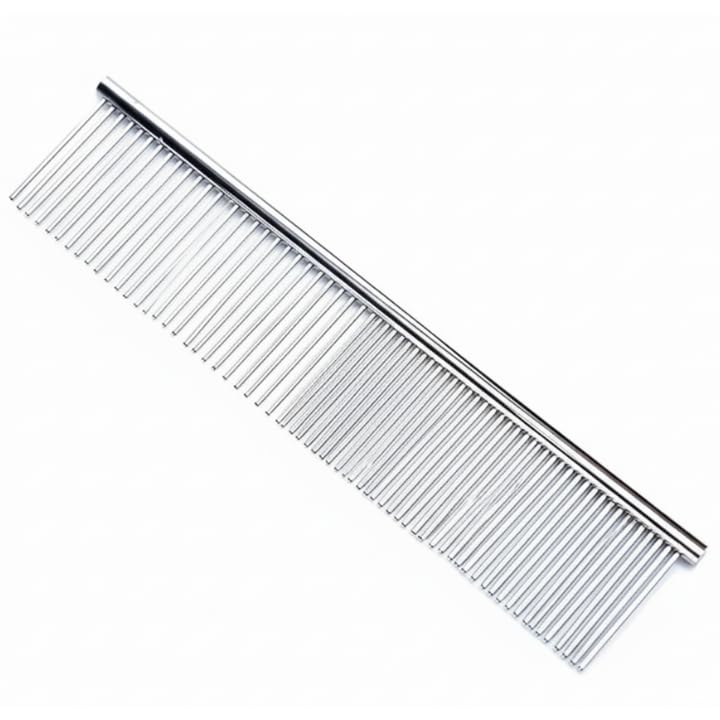 Petz R Us Round Steel Brush With Free Tick Comb For Dogs & Cats  Durable Grooming Brush For Shedding, Matted Fur, And Tick Remo