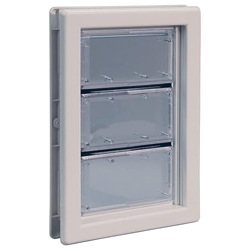 Ideal Pet Products Air Seal Pet Door - Medium 6.63" x 11.25" Flap, White, ABS Thermoplastic, Model ASM
