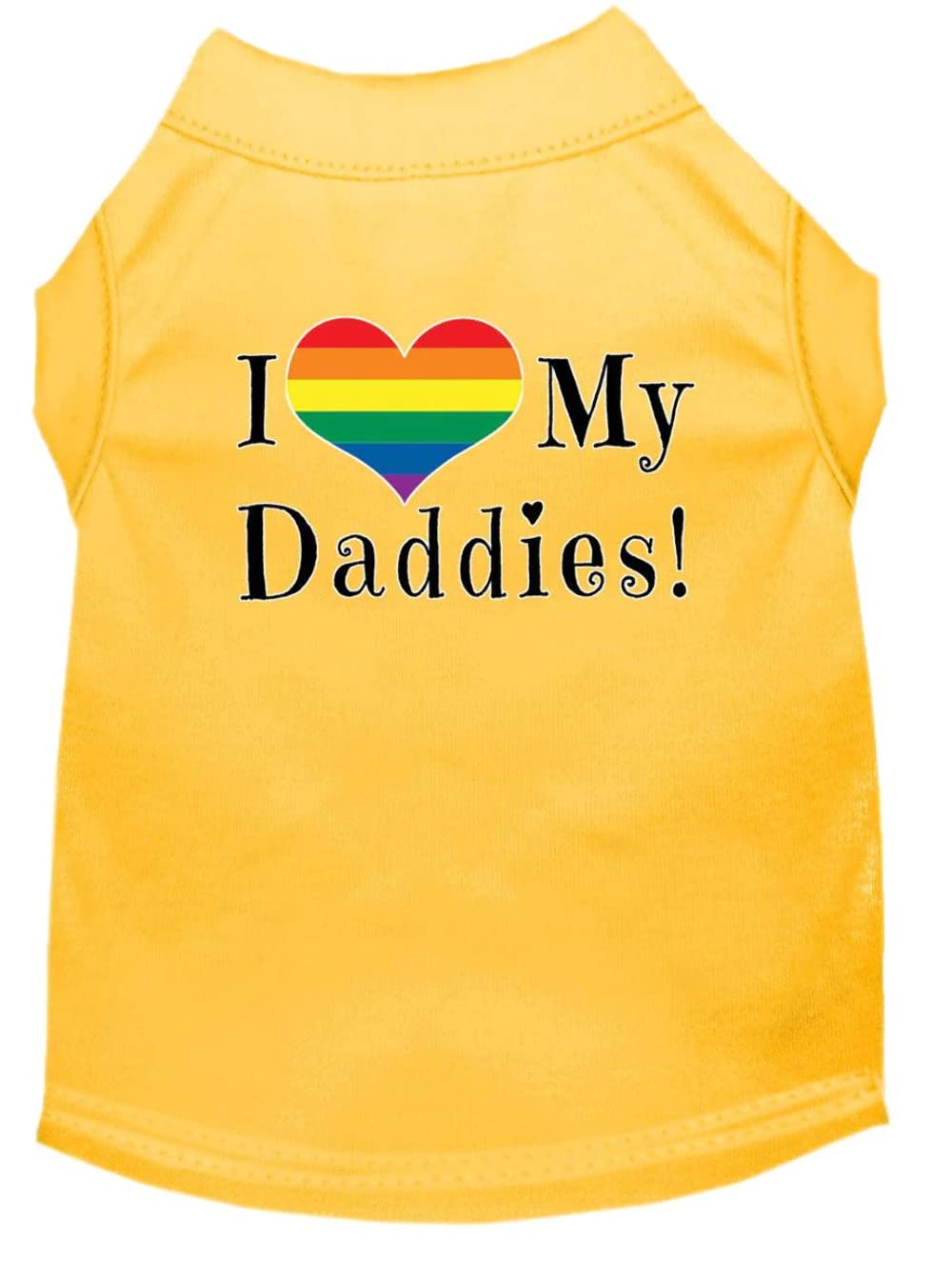 Pet Dog & Cat Shirt Screen Printed, "I Heart My Daddies" Aqua XS (0-3 lbs.)