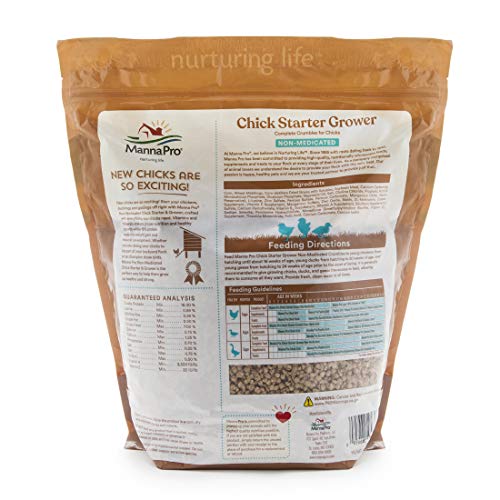 Manna Pro Non-Medicated Starter Crumble Feed for Chicks & Ducklings|Formulated with Vitamins & Minerals|5 Pounds