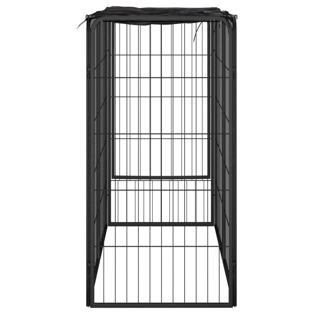 Vidaxl Dog Playpen – 6 Panels 19.7'X39.4' Powder-Coated Steel – Spacious, Robust And Portable Play Paradise – Ideal For Dog Trainers And Dog Lovers – Elegant Black
