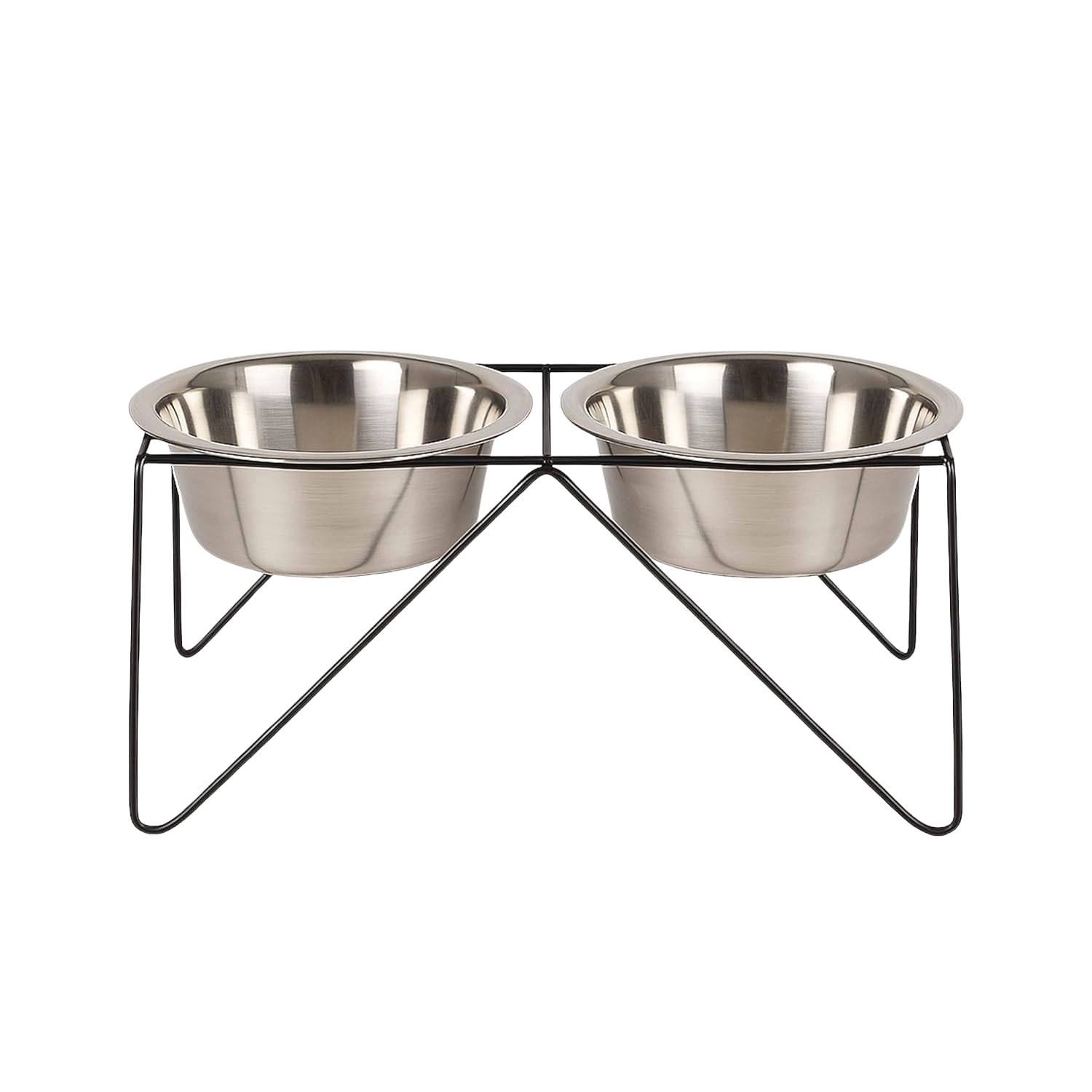 Pets Empire Wrought Dog Bowl | Iron Stand Dog Food Bowl | NoSlip Pet Feeder Stand | Dog Cat Feeding Station With 2 Stainless St