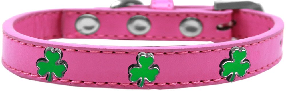 Mirage Pet Products 631-21 BPK18 Shamrock Widget Dog Collar, Size 18, Bright Pink