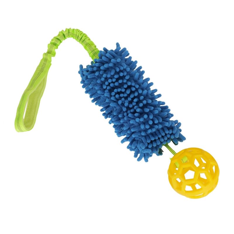 Zoomies Tug With Squeaky Leaky Ball Bungee Interactive Dog Toy Chew, Tug & Fetch Toy For Small To Large Dogs  Blue