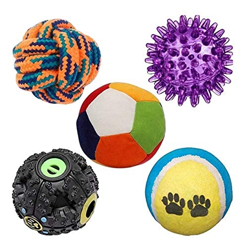 Rvpaws 5 In 1 Puppy Ball  Rattle | Tennis | Squeaky Led | Giggle Queak Treat | Cotton  Small/Medium Dogs & Puppies