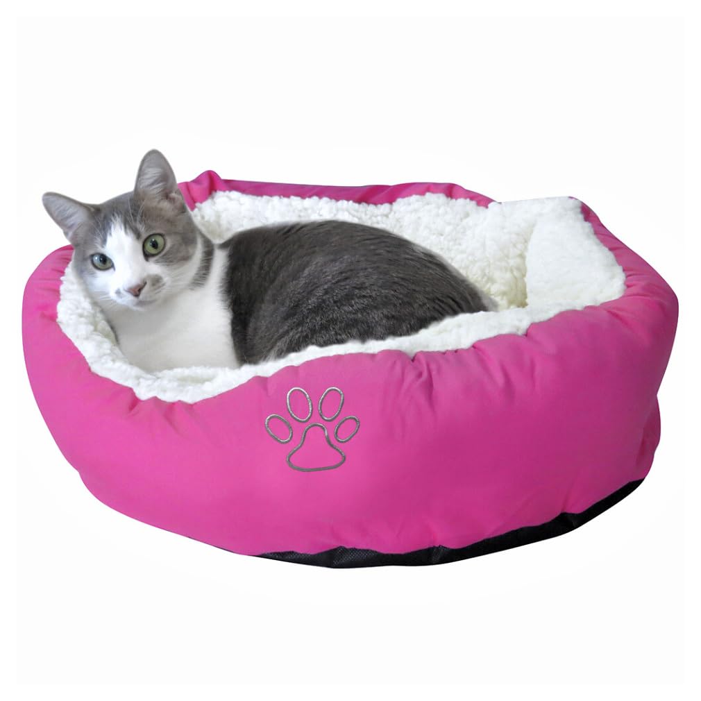 Evelots Cat Bed, Dog Beds For Small Dogs, Round Cat Beds For Indoor Cats, Warm & Cozy Washable, Removable Cushion, Assorted Colo