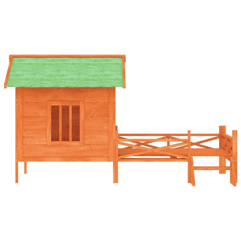 vidaXL Dog Kennel Brown 62.6x47.2x34.8 Solid Wood Pine