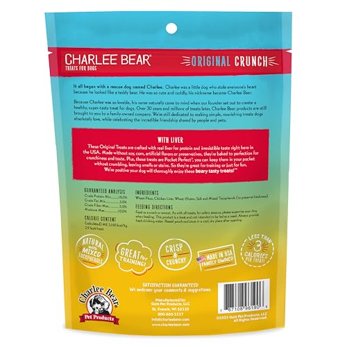 Charlee Bear Original Dog Treats, Chicken Liver, 16 oz