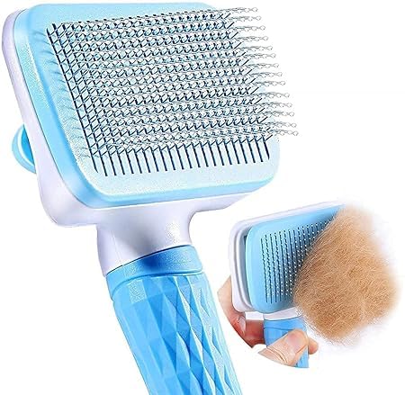 Exotic Mall Mall Grooming & Cleaning Slicker Brush Self Cleaning Hair Brush For Dogs Cats Shedding Brush Comb With Handle Dog Ha