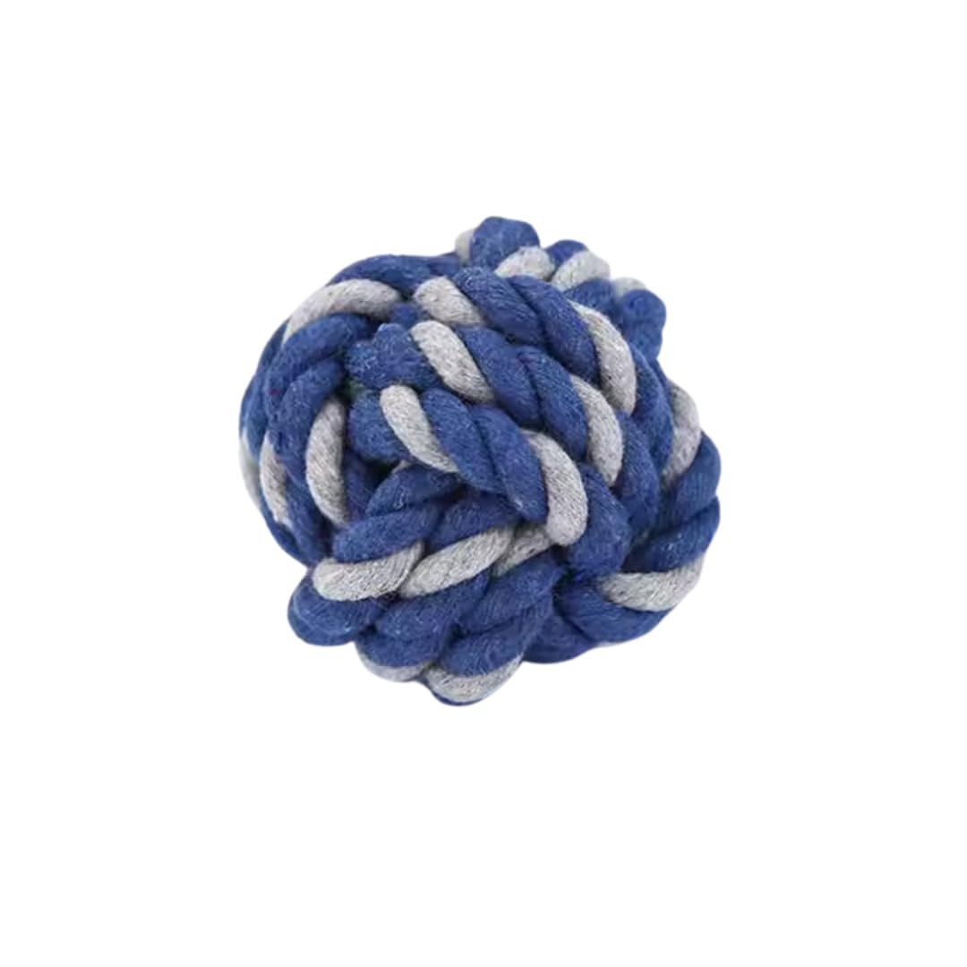 Pet Fun Rope Ball Dog Toy  Durable, Cotton Chew Toy For Puppies & Cats  Perfect For Teething, Fetch, And Tug Play (Multicolor,