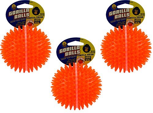 PetSport 4 Gorilla Spiky Ball Floating Dog Toy (3 Pack)  Large | Vanilla Scented Super Durable TPR Rubber | Ultra Light, Stron