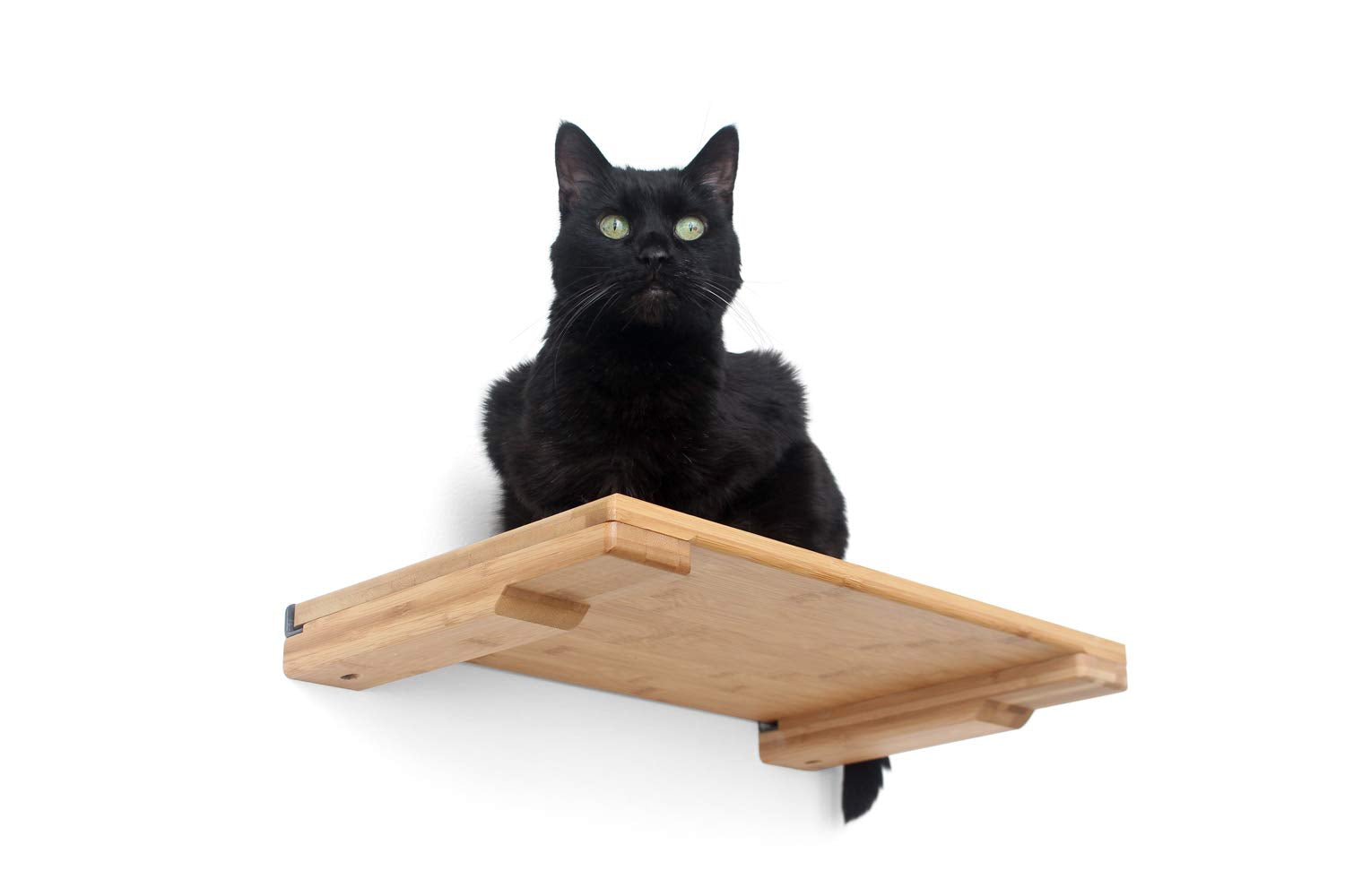 Catastrophic Creations Cat Perch, Mounting Wall Cat Shelves, Strong & Sturdy Onyx Bamboo Wood Cat Tree Floating Shelf, Lounger C