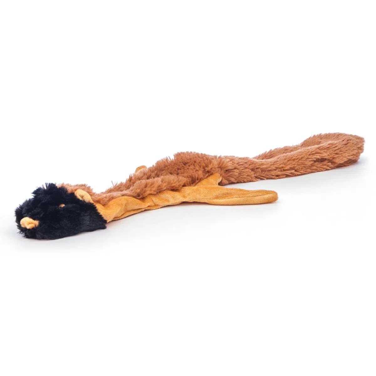 Jeffers Pet Thinnies Unstuffed Squeaker Dog Toy With Rope - 21'' Plush Chipmunk, Flat Stuffing Free Chew Toy For Small, Medium &