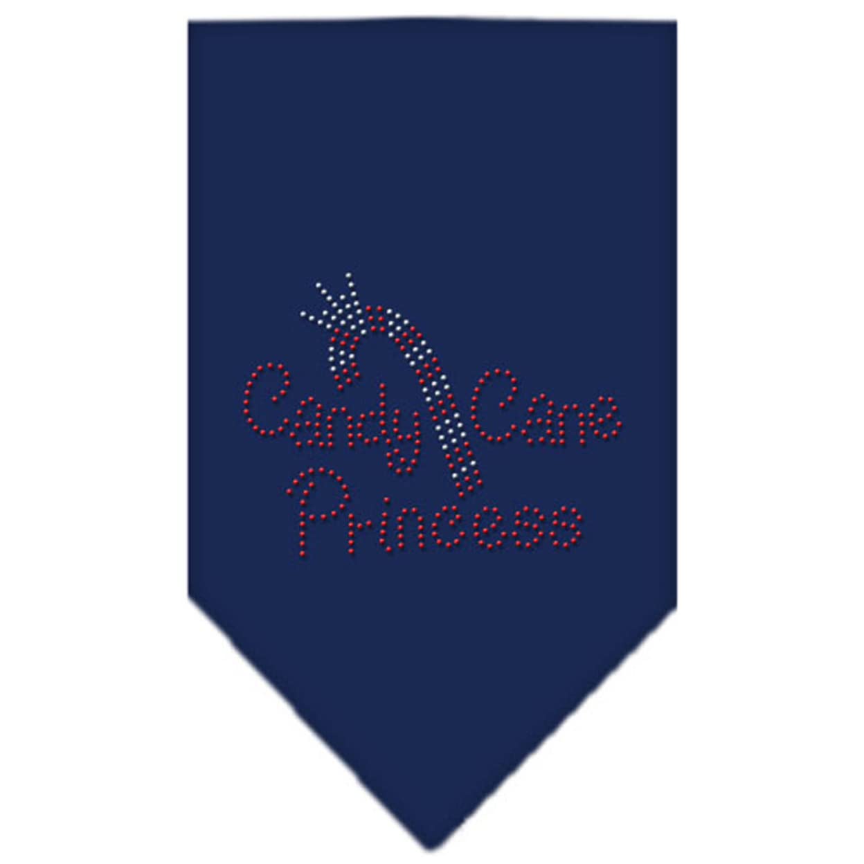Mirage Pet Products Candy Cane Princess Rhinestone Bandana, Large, Navy Blue