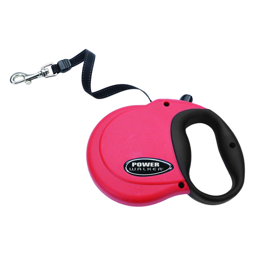 Coastal Pet Power Walker Dog Retractable Leash - Reflective Dog Leash - Stop-And-Release Control Button - Comfort Grip Handle - Red - Small
