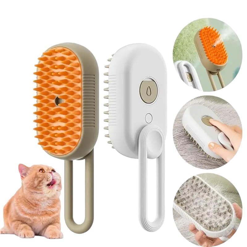 Kittupet Spray Cat Brush For Shedding  Cat/Dog Steam Brush, Cat Bath Brush, Pet Steam Brush, Cat Brush With Water  Pet Spray H